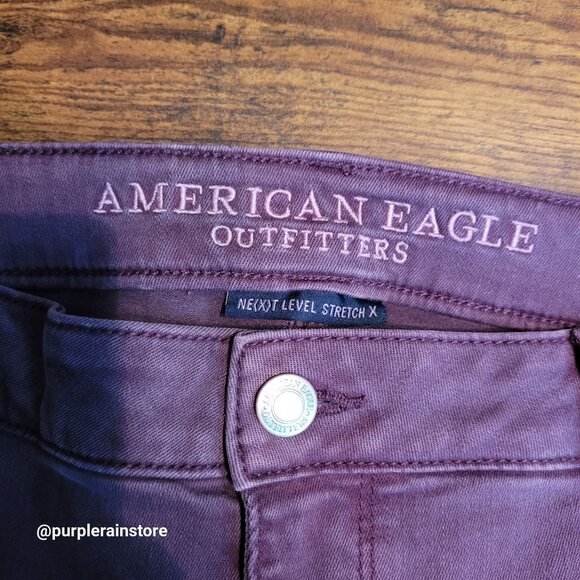 American Eagle Jeans 18 R Jegging Super Hi Rise Next Level Stretch X Purple - Picture 4 of 12